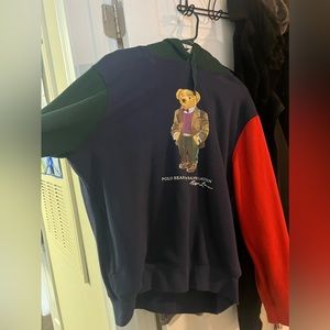 Rare Tri-color Polo Teddy 🧸 Ralph Lauren sweater hoody